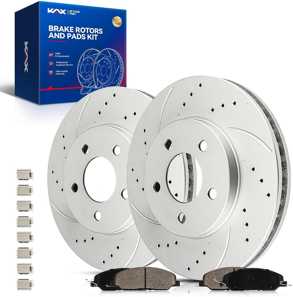 KAX Front Brake Kit for Ford Mustang 2005 2006 2007 2008 2009 2010, 11.54inch Brake Rotors Pads Kit, #54130+D1081 Front Brakes