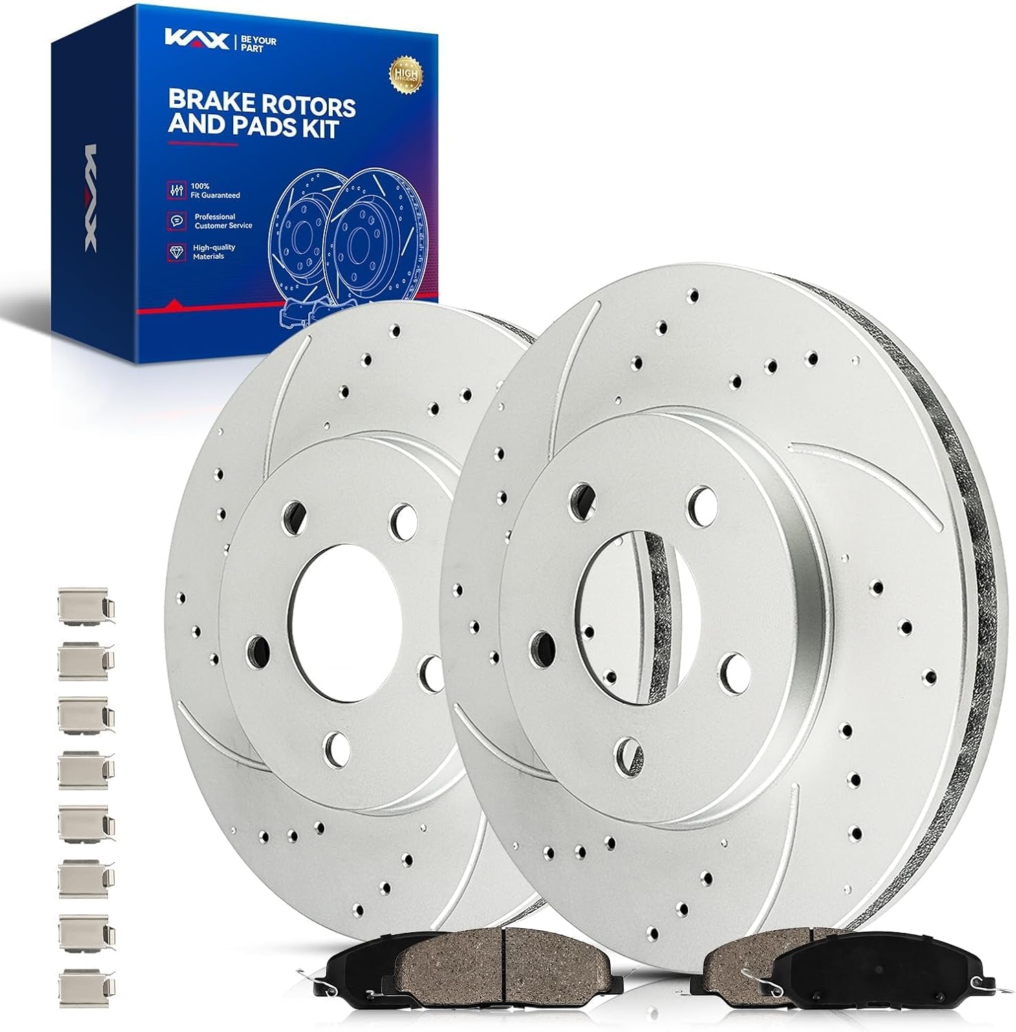KAX Front Brake Kit for Ford Mustang 2005 2006 2007 2008 2009 2010, 11.54inch Brake Rotors Pads Kit, #54130+D1081 Front Brakes