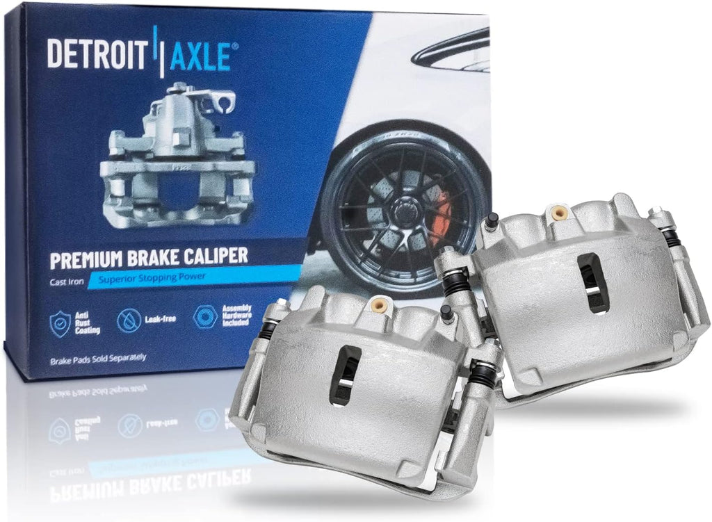 Detroit Axle - RWD Brake Kit for 2005-2008 Ford F-150 2006 2007 2008 Lincoln Mark LT Rear & Front Disc Brake Rotors Ceramic Brakes Pads w/Hardware Brake Calipers Replacement