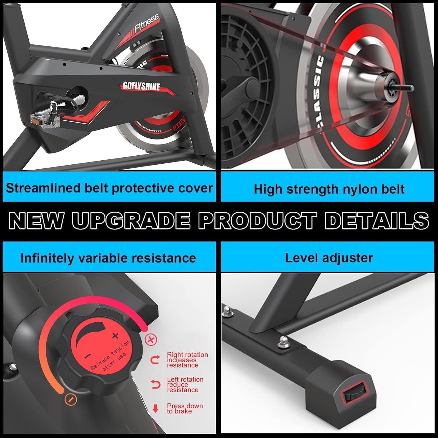 Exercise Bikes Stationary,Exercise Bike for Home Indoor Cycling Bike for Home Cardio Gym,Workout Bike with Mount & LCD Monitor,Silent Belt Drive