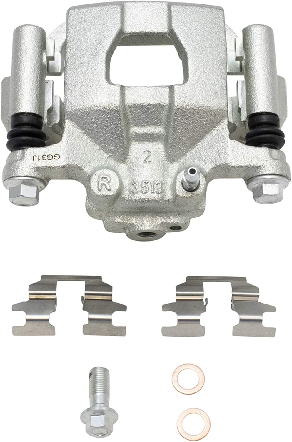 TRQ Performance Rear Brake Pad and Rotor Set Ceramic Solid Rotors Calipers Compatible with 2003 Nissan Maxima
