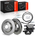 A-Premium 13.23 inch(336 mm) Rear Vented Disc Brake Rotors + Ceramic Pads Kit Compatible with Select BMW Models - E90 330i/330xi/335d/335i/335xi, E90/ F30 335i xDrive/335is, E84 X1, 6-PC Set