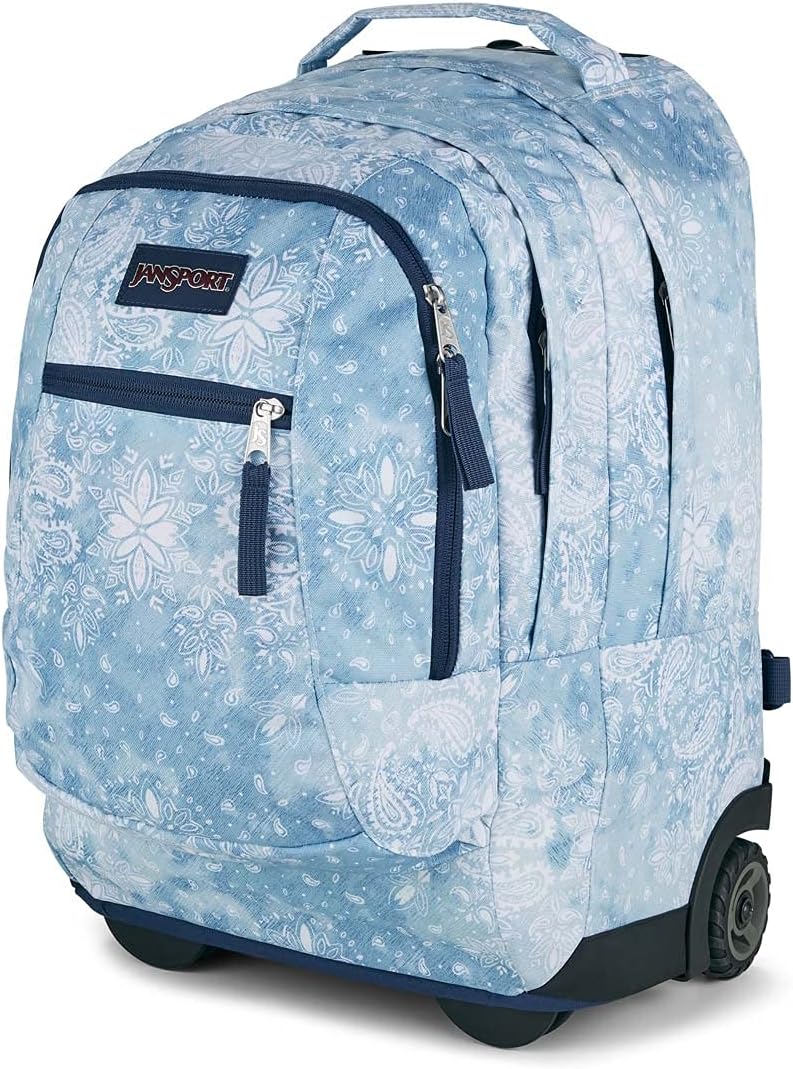 JanSport Driver 8 Rolling Backpack - Wheeled Travel Bag with 15-Inch Laptop Sleeve, One Size, Lucky Bandanna