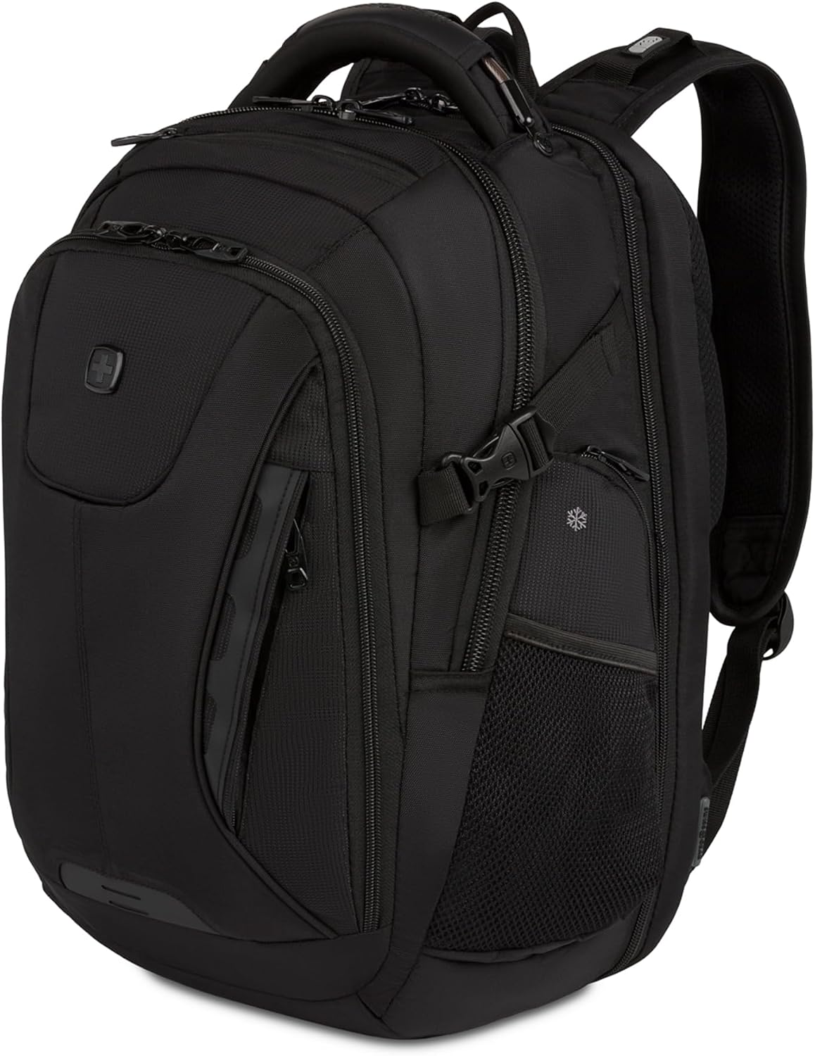 SwissGear Travel Tech Elite Laptop Backpack – Fits Laptops up to 16' – ScanSmart TSA-Friendly Backpack with USB Port, Shoe Compartment & Organizer Pockets – Black