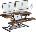 FLEXISPOT 35' Electric Standing Desk Converter, Height Adjustable Motorized Desk Riser for Computer Monitors & Laptop Workstation, Rustic Color