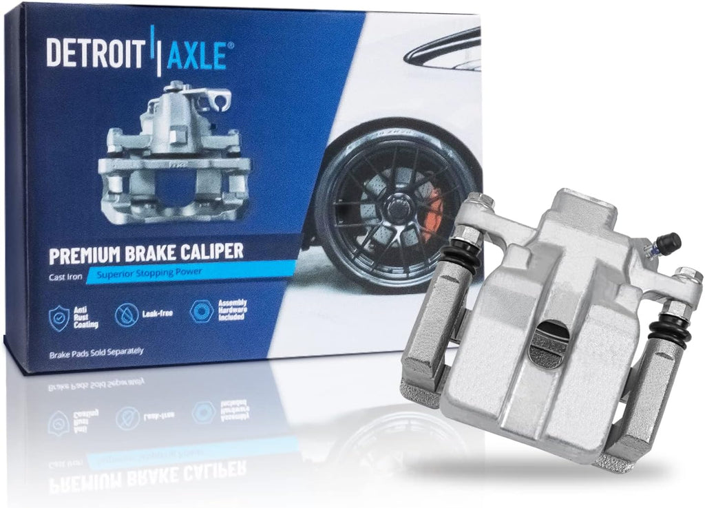 Detroit Axle - Rear Disc Rotors Ceramic Brake Pads + Right Brake Caliper Replacement for Toyota Camry Avalon Lexus ES350 ES300H - 5pc Set