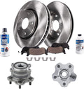 Detroit Axle - AWD Rear Disc Brake Rotors Ceramic Pads + Wheel Bearing Hubs Replacement for Infiniti JX35 QX60 Nissan Pathfinder Murano
