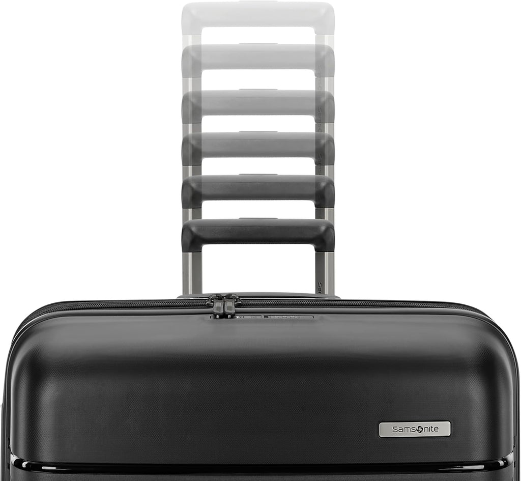 Samsonite Elevation Plus - Carry-On Hardside Luggage - Scratch Resistant Polypropylene Shell, RightHeight™ Adjustable Handle, Integrated AirTag Holder, TSA Lock, WetPak™ Compartment - Triple Black