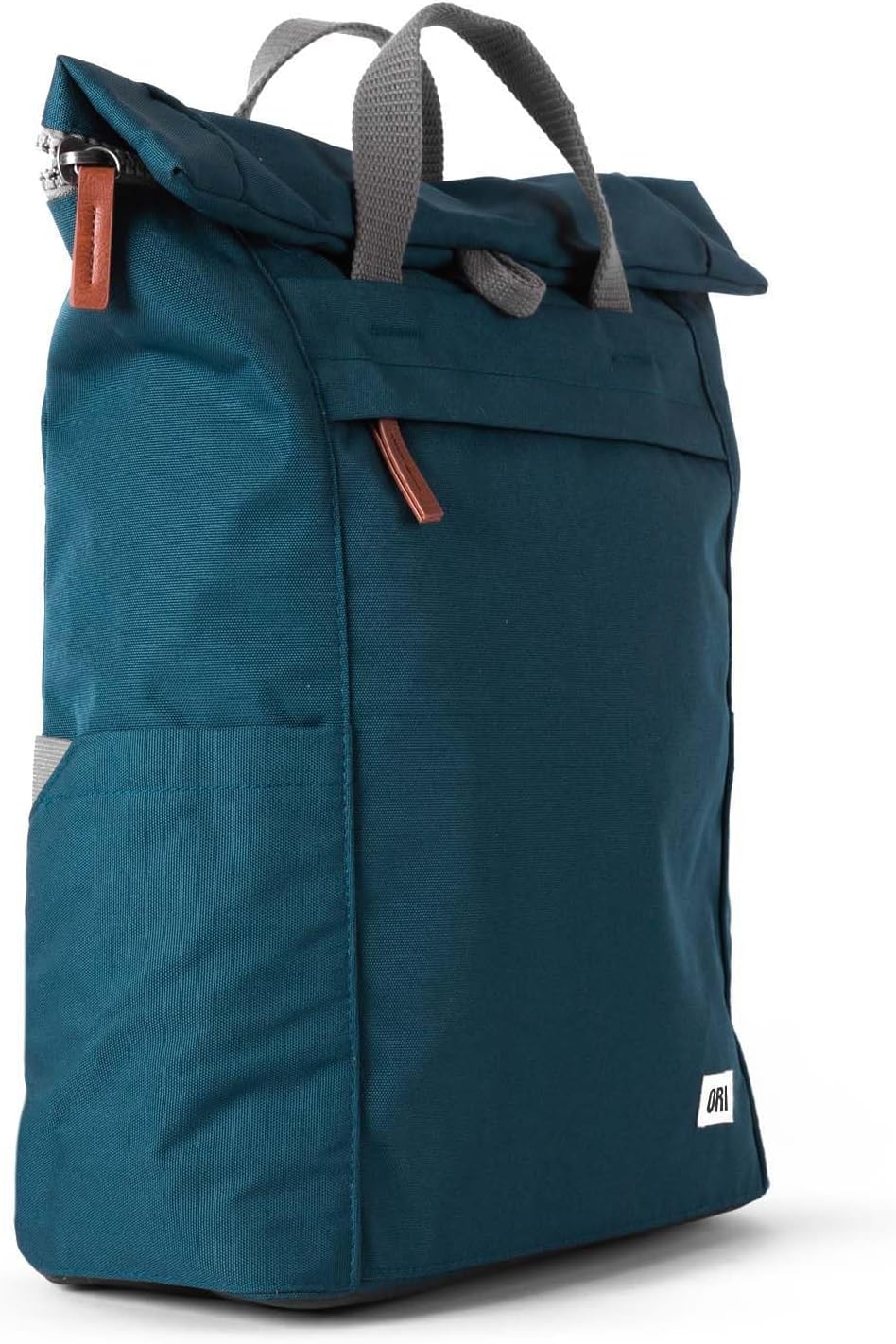 ORI LONDON Travel Backpack - Large Water-Resistant Nylon Rolltop Laptop Backpack for Men & Women - The Finchley - Teal