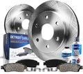 Detroit Axle - Rear Brake Kit for 2012 2013 2014 2015 2016 2017 2018 2019 2020 Ford F-150 Disc Brake Rotors [Manual Parking Only] Ceramic Brakes Pads 6 Lug : 13.70' inch Rotor