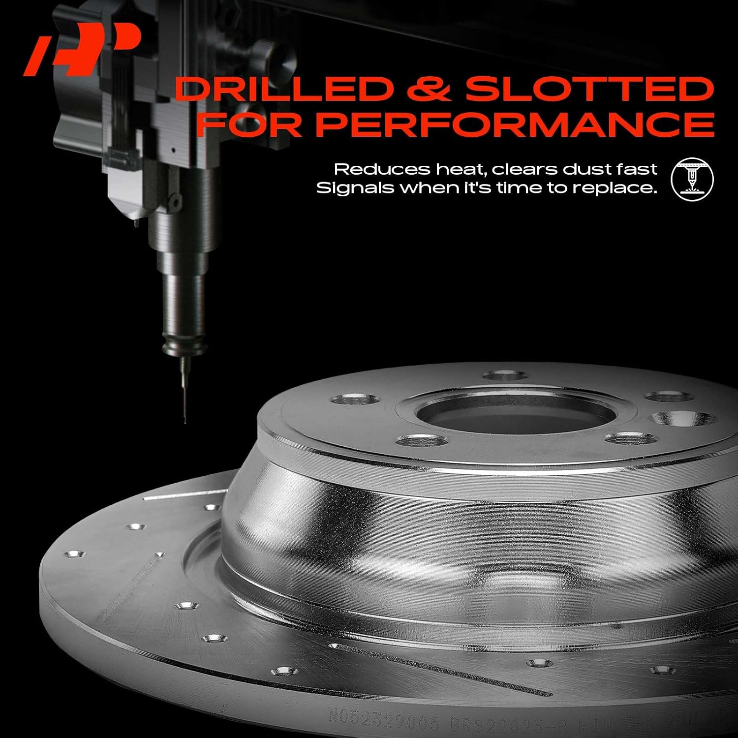 A-Premium 12.99 inch (330mm) Rear Drilled and Slotted Disc Brake Rotors Compatible with Select Ford, Lincoln and Mercury Models - Explorer, Edge, Flex, Taurus, Five Hundred, Taurus X, Freestyle