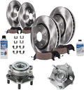 Detroit Axle - Front Brake Kit for 13-16 Nissan Sentra, Wheel Bearing & Hubs Front and Rear Disc Brake Rotors Ceramic Brake Pads 2013 2014 2015 2016 Replacement : 11.02 inch Front Rotors