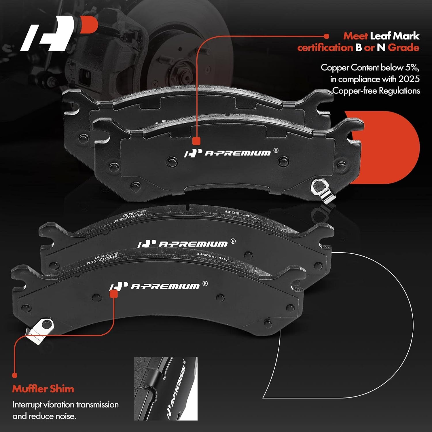 A-Premium Front and Rear Vented Disc Brake Rotors + Ceramic Pads Kit Compatible with Select Chevy and GMC Models - Silverado 2500 HD, Suburban 2500, Avalanche 2500, Sierra 2500, Yukon XL 2500