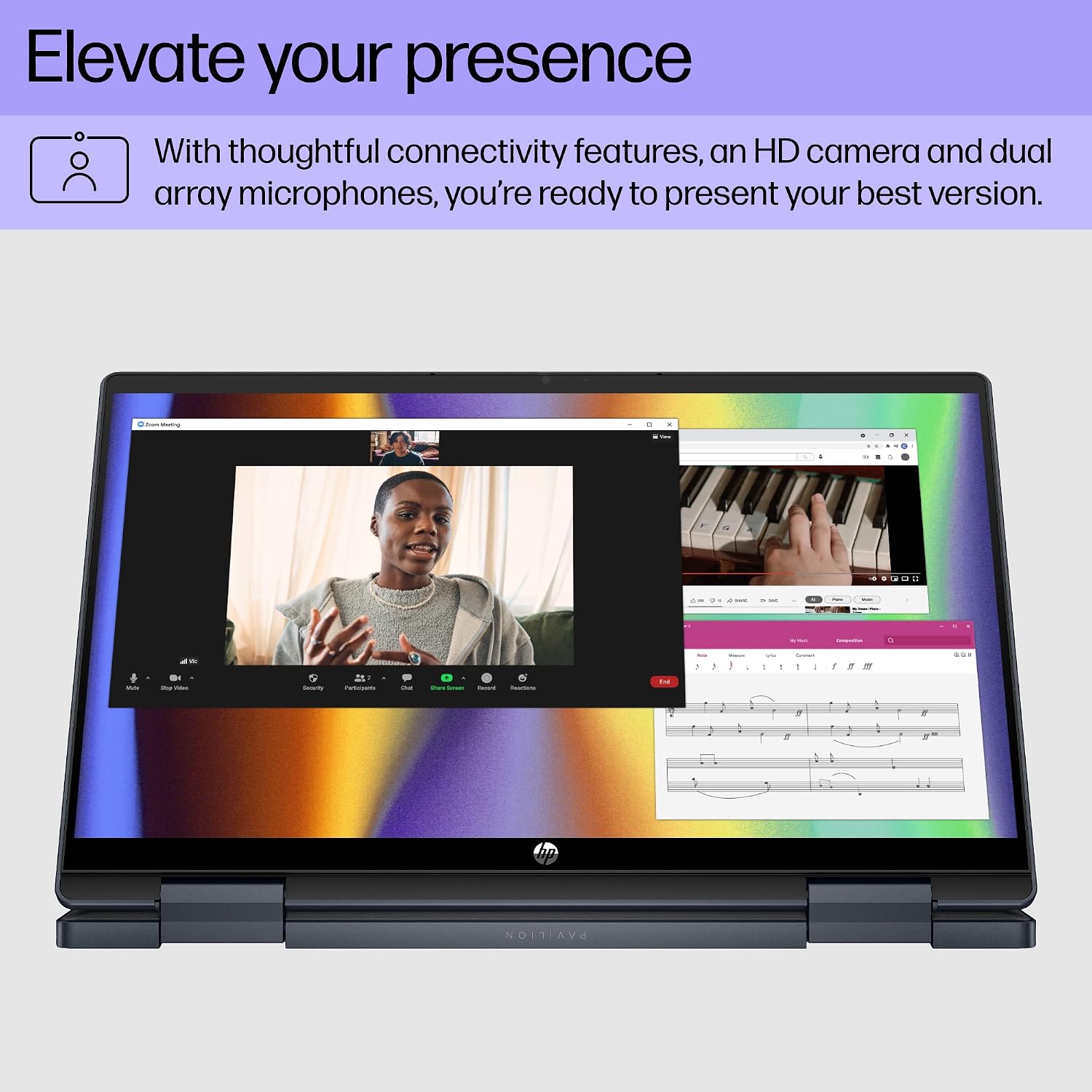 HP Pavilion x360 14 inch 2-in-1 Laptop PC, FHD Touchscreen Display, Intel Core 3 100U, 8 GB RAM, 256 GB SSD, Intel Graphics, Windows 11 Home, Space Blue, 14-ek2000nr