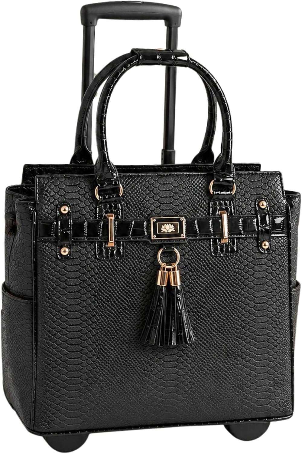 JKM & Company Rolling Laptop Bag for Women | Designer Wheeled Briefcase | Fits 13-17' Laptops | Office Travel Computer Case