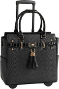 JKM & Company Rolling Laptop Bag for Women | Designer Wheeled Briefcase | Fits 13-17' Laptops | Office Travel Computer Case