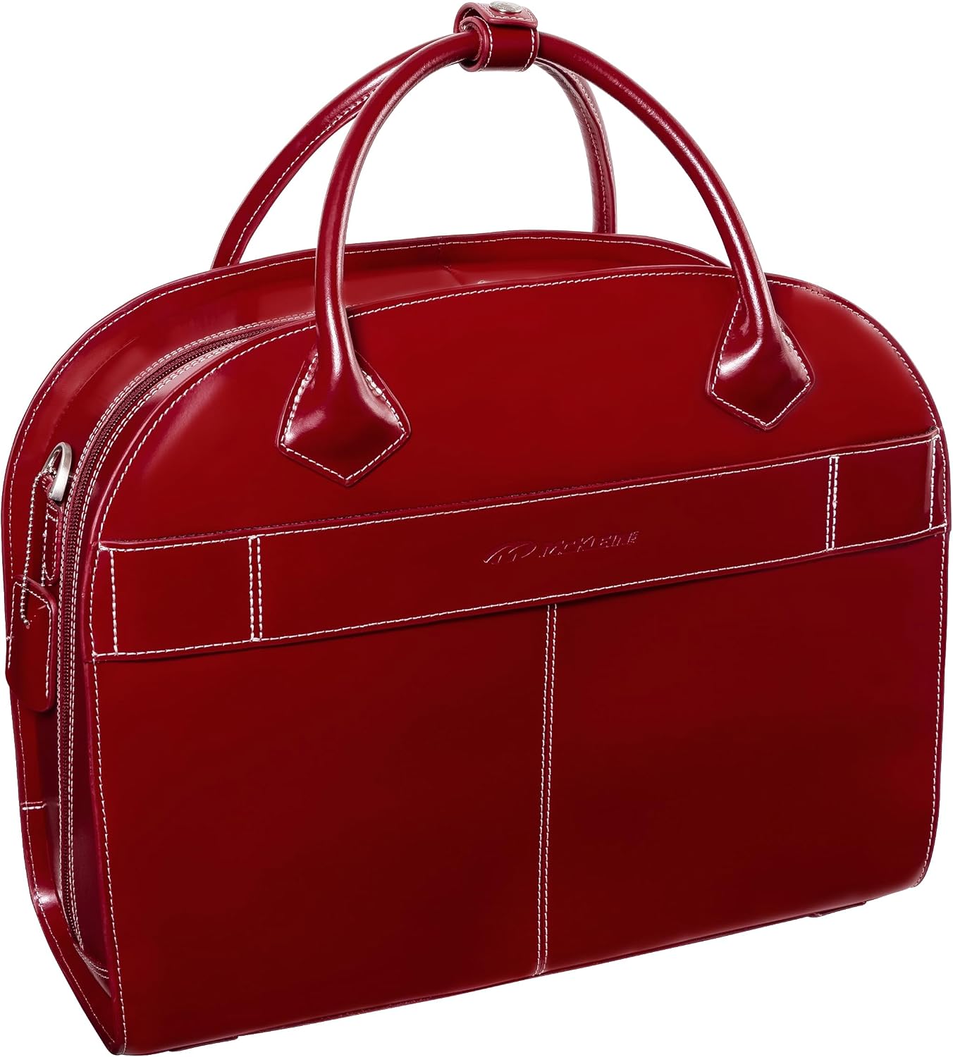 McKlein GLEN ELLYN15' Leather Detachable -Wheeled Ladies' Laptop/Computer & Tablet Business Briefcase Bag/Women's Rolling Overnight Travel Bag, Removable trolley case