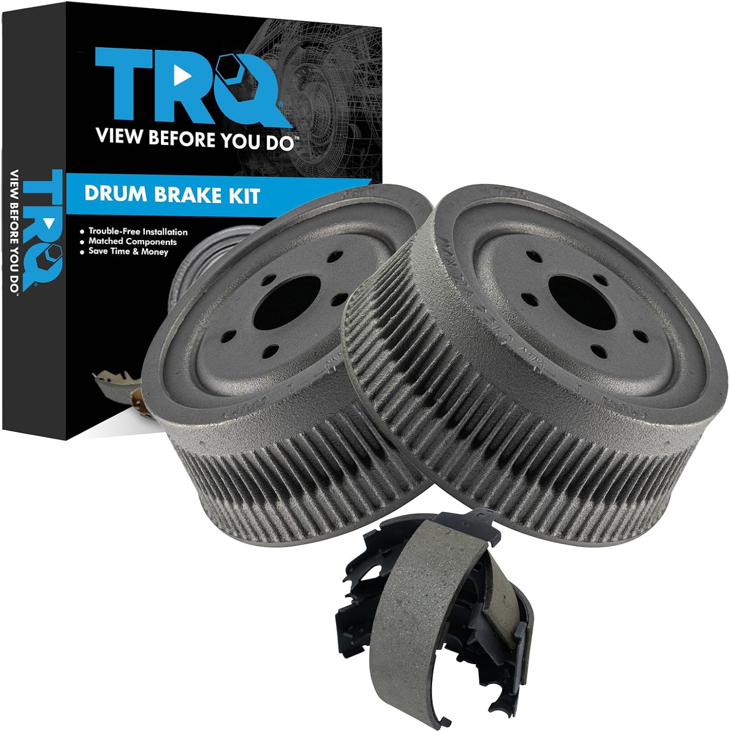 TRQ Rear Brakes Drums & Shoes Kit Set for Grand Caravan Voyager Town & Country