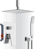 SunCleanse Rainfall Shower Faucet Set Polished Chrome Shower Combo Set for Bathroom with High Pressure 10 inch Shower Head with Handheld Shower Valves Shower Head and Handheld Ceiling Mounted