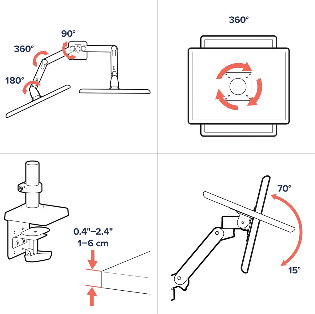 Ergotron – Upgraded LX Pro Premium Dual Monitor Arm, VESA Desk Mount – for 2 Monitors Up to 27 Inches, 4 to 20 lbs Each – White