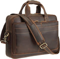 Polare Full Grain Leather 16.5'' Laptop Bag Briefcase for Men Business Messenger Work Bag Fits 15.6'' Laptop