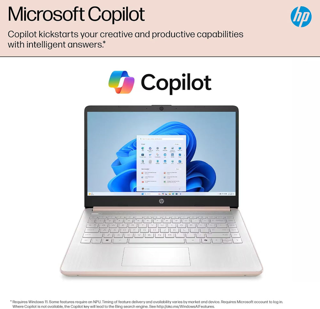 HP Stream 14' HD Laptop for Student & Home (14' LED, 1-Year Office 365, Intel 4-Core N150 (>N4120), 4GB RAM, 64 GB eMMC, 11-Hr Long Battery Life, Fast Charge, Webcam, Win 11 S