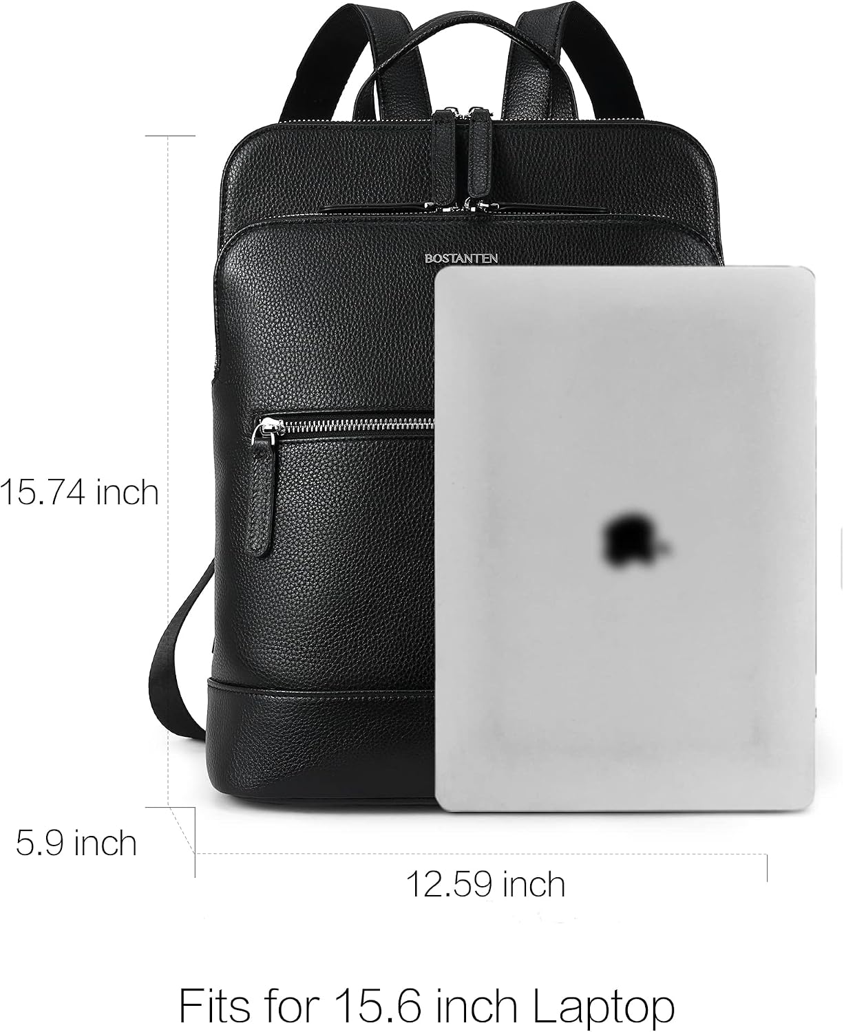 BOSTANTEN Leather Laptop Backpack for Women 15.6 inch Computer Bag Travel Work Daypack
