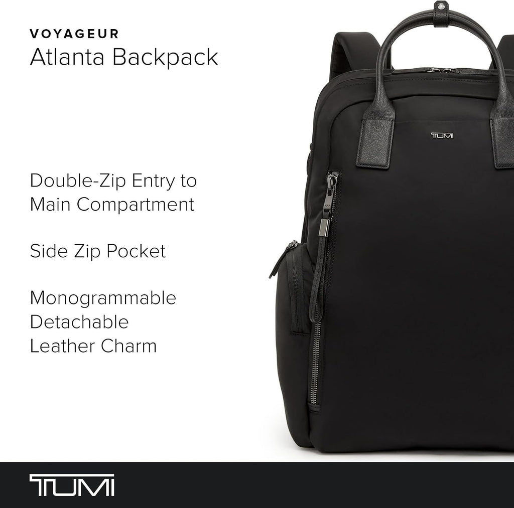 TUMI - Voyageur Atlanta Backpack - Travel Backpack for Women - For Business, Commute - Holds Up to 17' Laptop - Black - Gunmetal Hardware