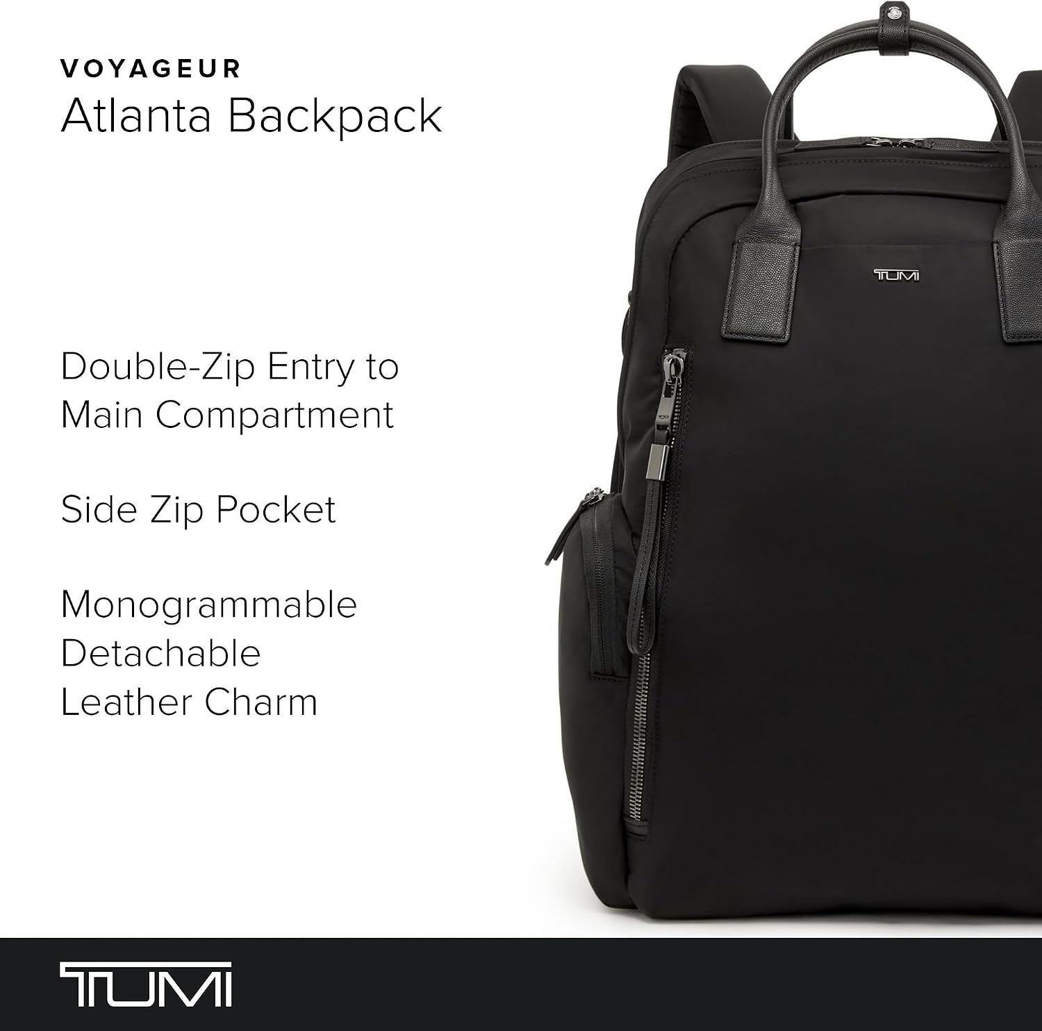 TUMI - Voyageur Atlanta Backpack - Travel Backpack for Women - For Business, Commute - Holds Up to 17' Laptop - Black - Gunmetal Hardware