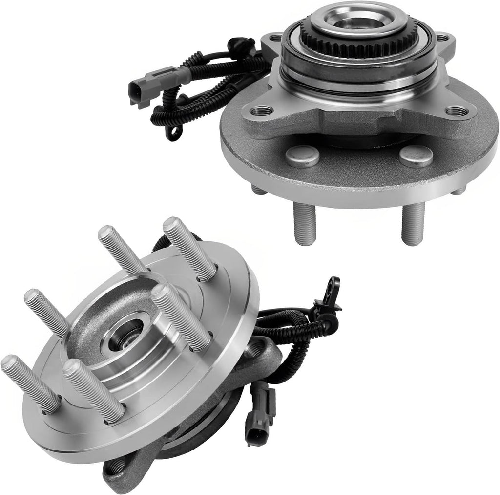 Detroit Axle - RWD Brake Kit for Ford 2018 2019 2020 F-150 Disc Brake Rotors Ceramic Brake Pads Wheel Hub Bearings Replacement : 13.78 inch Front and 13.70' inch Rear Rotor