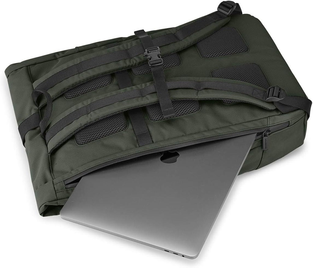 Moleskine ET20FMTRBKK6 Business Backpack, 15-Inch, Can Store Devices, Metro Roll Top Backpack, Moss Green