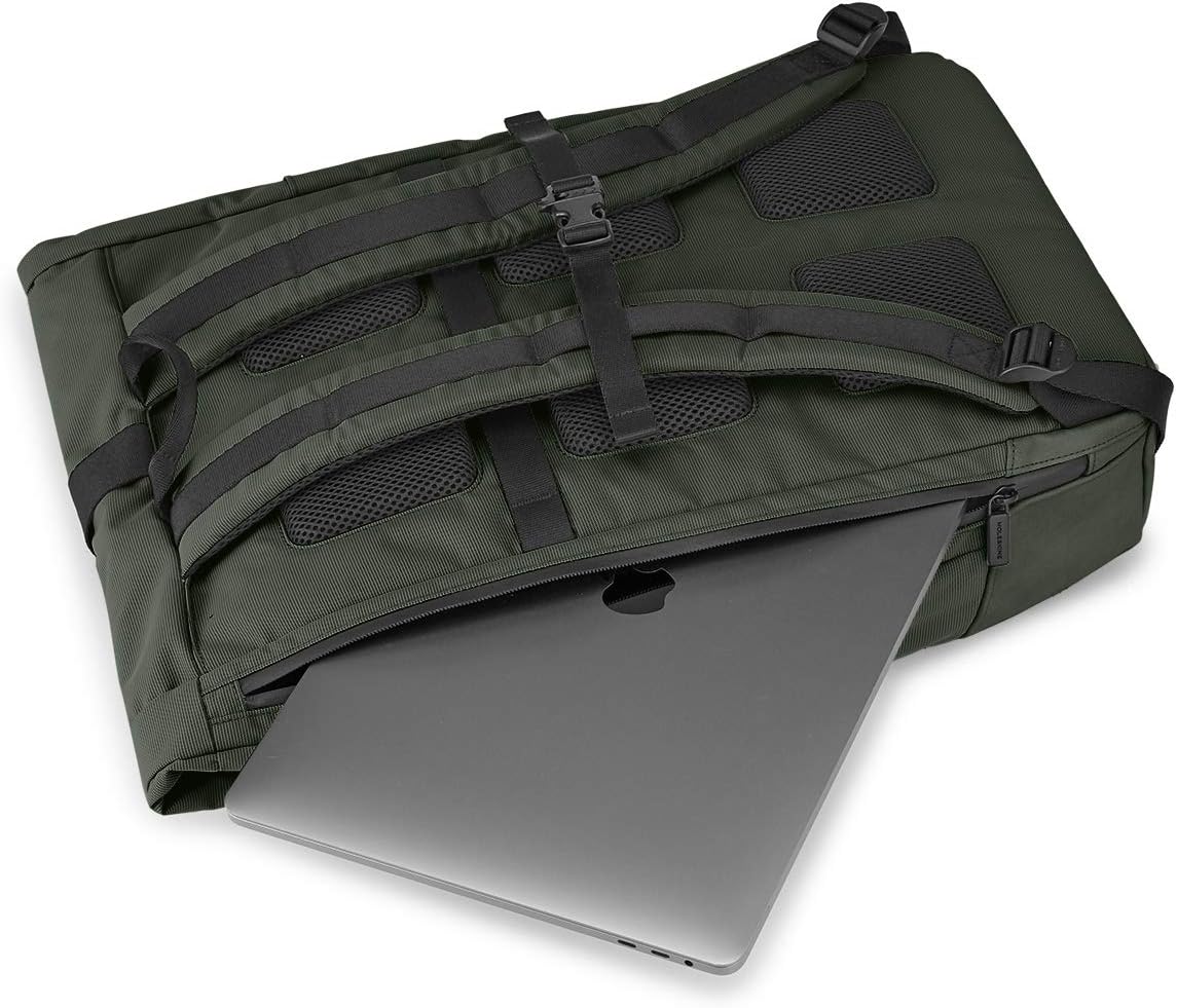 Moleskine ET20FMTRBKK6 Business Backpack, 15-Inch, Can Store Devices, Metro Roll Top Backpack, Moss Green
