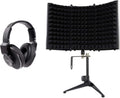 Audiosavings Bundle: K553 MK2 MKII Closed Back Studio Monitoring Headphones w/Detachable Cable Bundle with Rockville RockShield 1 Studio Microphone Isolation Shield w/Sound Dampening Foam (2 Items)