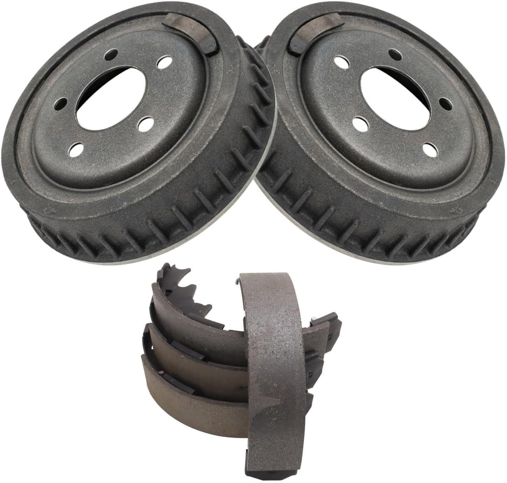 TRQ Rear Brake Shoe & Drum Kit for MODELS WITH 9 INCH REAR BRAKES ONLY Compatible with 1998-2009 Ford Ranger Mazda B2300/B2500/B3000/B4000 - VALIDATE BRAKE DRUM SIZE