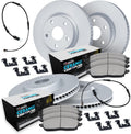R1 Concepts Front and Rear Brake Kit Fits 2015-2023 Mercedes-Benz C300| Euro Ceramic Pads, Blank Rotors| Hardware| 13.0' Front & 11.8' Rear