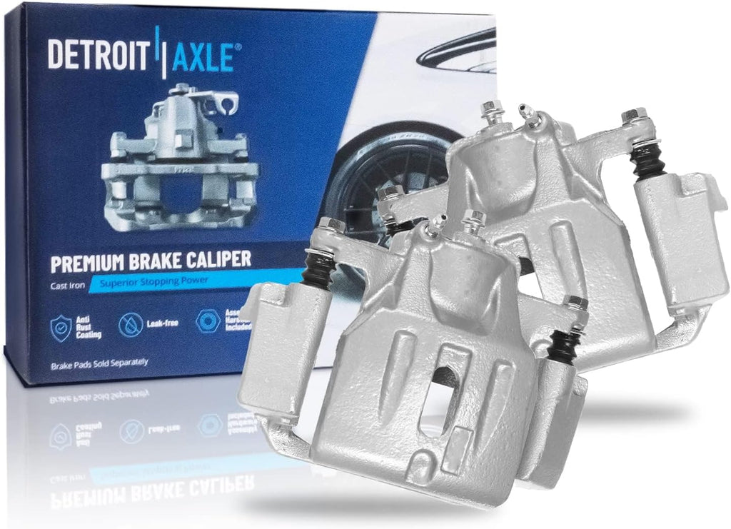 Detroit Axle - 8pc Front Brake Kit for 2001-2007 Toyota Highlander, Disc Brake Rotors Ceramic Brakes Pads and Calipers 2002 2003 2004 2005 2006 Replacement : 11.65' inch Rotor