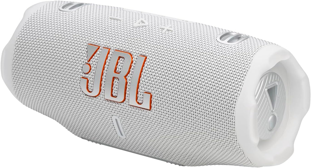 JBL Charge 6 - Portable Waterproof & Drop-Proof Bluetooth Speaker, Bold JBL Pro Sound with AI Sound Boost, 28Hrs of Playtime, Built-in powerbank & Comes with a Sturdy/Removable Carrying Strap (White)