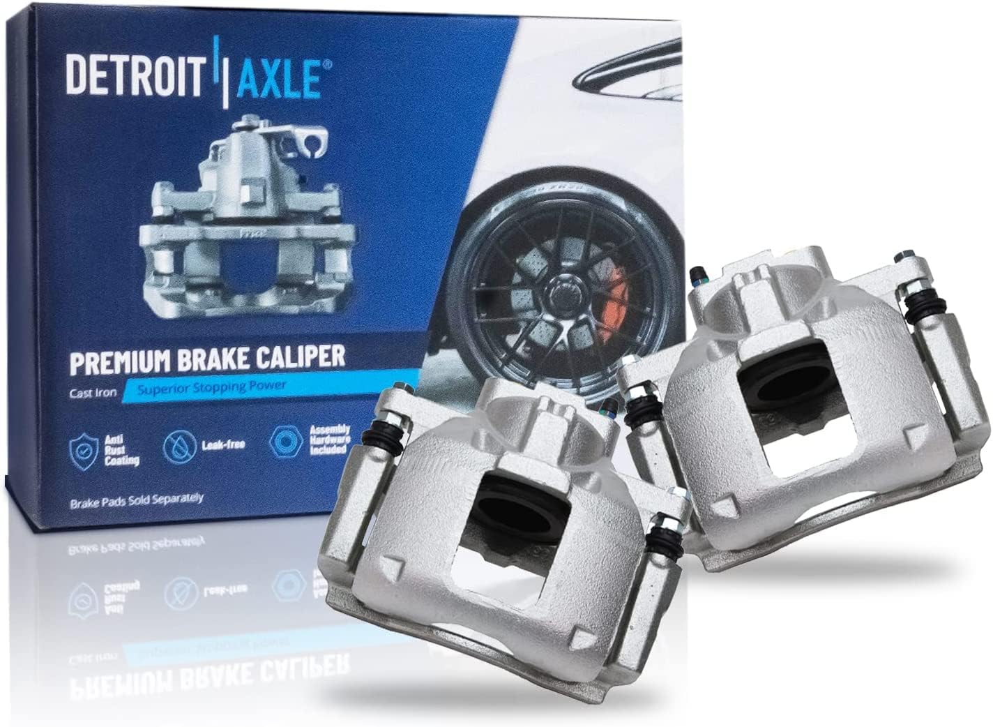 Detroit Axle - Brake Kit for 2007-2012 Jeep Wrangler 2008-2012 Liberty 2007-2010 Dodge Nitro Ceramic Brakes Pads Brake Calipers with Bracket Front & Rear 2009 Replacement