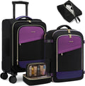 LOVEVOOK 5 Pcs Carry On Luggage 22x14x9 Airline Approved with 40L Laptop Travel Backpack, 20 Inch Carry On Suitcases with Wheels, Rolling Suitcase for Women Men, with TSA Lock Weekender Luggage