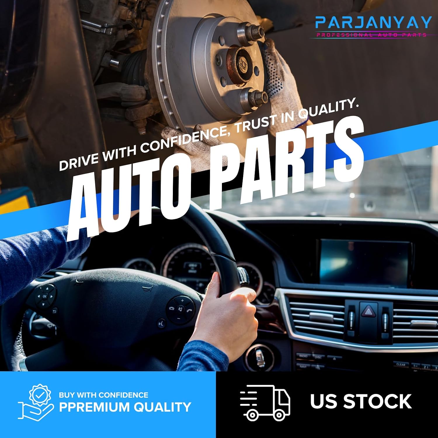 4Pcs Front Rear Brake Pad and Parking Brake Shoe Kit for Chevy Silverado 1500 Classic 2007-2007 for Chevrolet Silverado 1500 HD 2001-2006 for Chevy Silverado 1500 HD 2001-2006