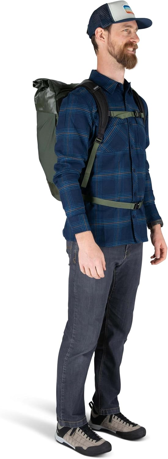 Osprey Transporter Roll Top Laptop Backpack, Tan Concrete