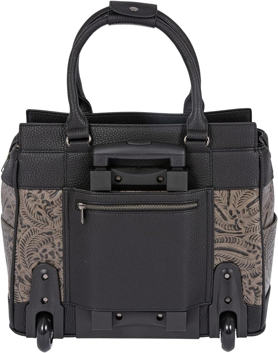JKM & Company Rolling Laptop Bag Women, Rolling Briefcase for Women, 13'-17' Inch Laptop Bag with Wheels
