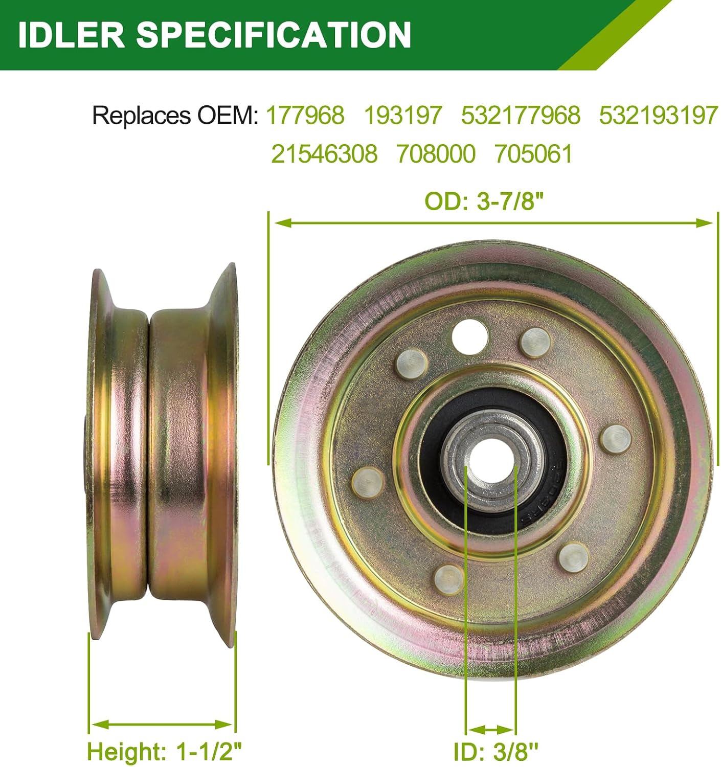 46 Inch Mower Deck Rebuild Kit - Fits Hu sqvarna Y2246LS Pou lan PP19H46 PP20VA46 with 46' Deck, 2 Spindles(532187292)+2 Blades(21546611/405380)+2 Idlers(196106)+1 Idler(177968)+1 Belt(405143)