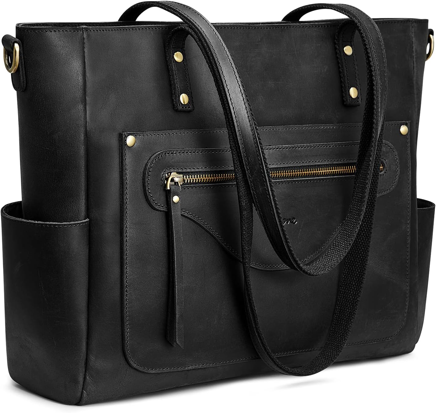 S-ZONE Women Genuine Leather Tote Bag Large Shoulder Purse Vintage Crossbody Work Handbag