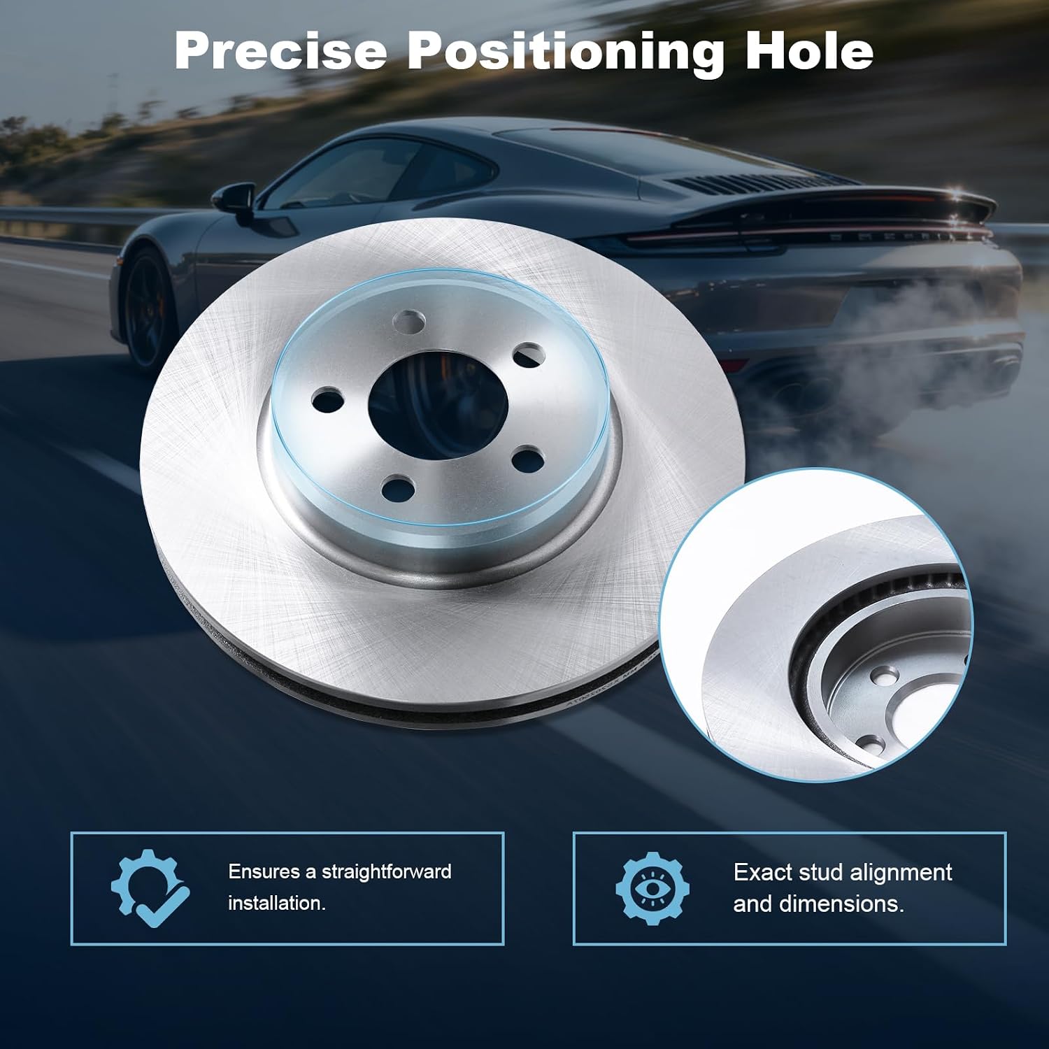 Front Disc Brake Rotors & Ceramic Brake Pads Kit Fit for Chrysler 2005-2019 300; for Dodge 2009-2020 Challenger, 2006-2020 Charger, 2005-2008 Magnum #53022 D1056