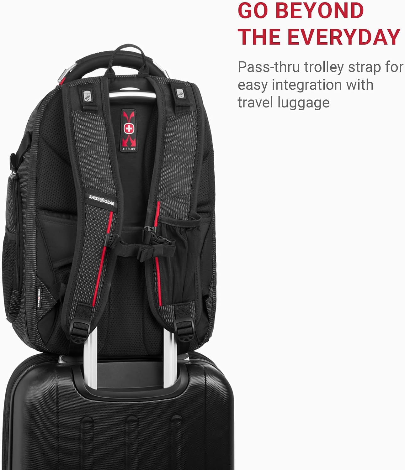 SwissGear Travel Tech Elite Laptop Backpack – Fits Laptops up to 16' – ScanSmart TSA-Friendly Backpack with USB Port, Shoe Compartment & Organizer Pockets – Black Dot