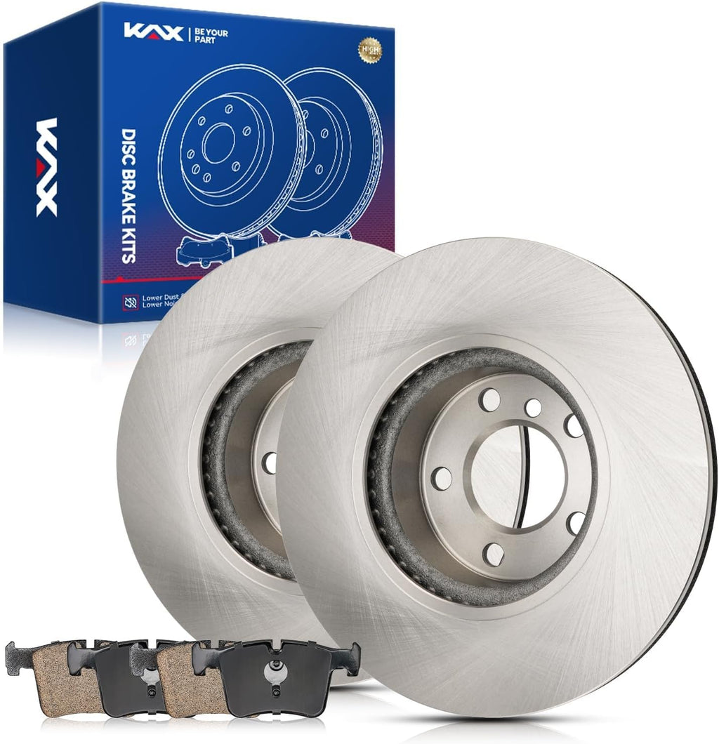 KAX Front Brake Kit for BMW X3 2011-2017, X4 2015-2018, 12.91inch Brake Rotors Pads Kit, #34488+D1561 Front Brakes