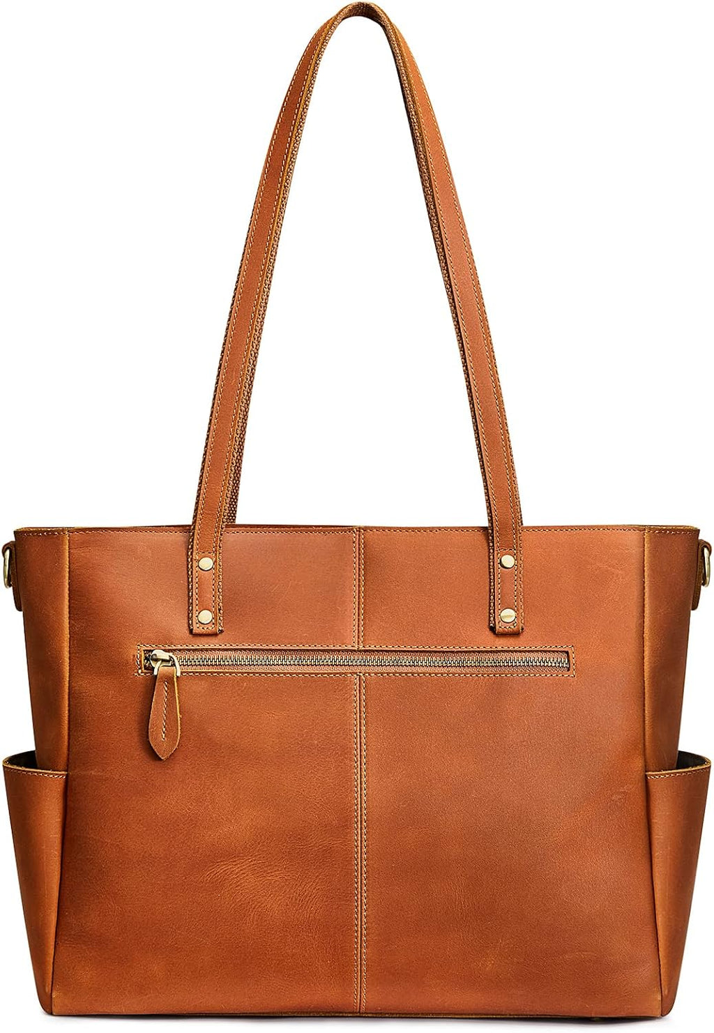 S-ZONE Women Genuine Leather Tote Bag Large Shoulder Purse Vintage Crossbody Work Handbag