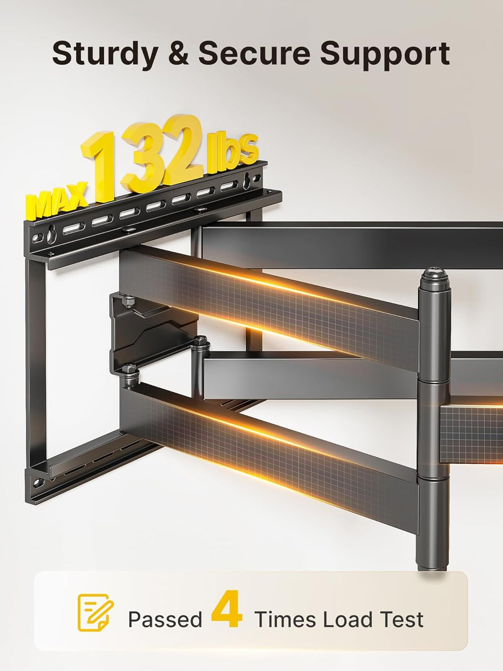monTEK Long Arm TV Wall Mount for Most 43-90 Inch TVs, 42.5 Inch Long Extension TV Mount Swivel and Tilt, Full Motion Wall Mount Tv Bracket Fit Max VESA 800 x 400mm, Up to 132 lbs, 16',18' Studs
