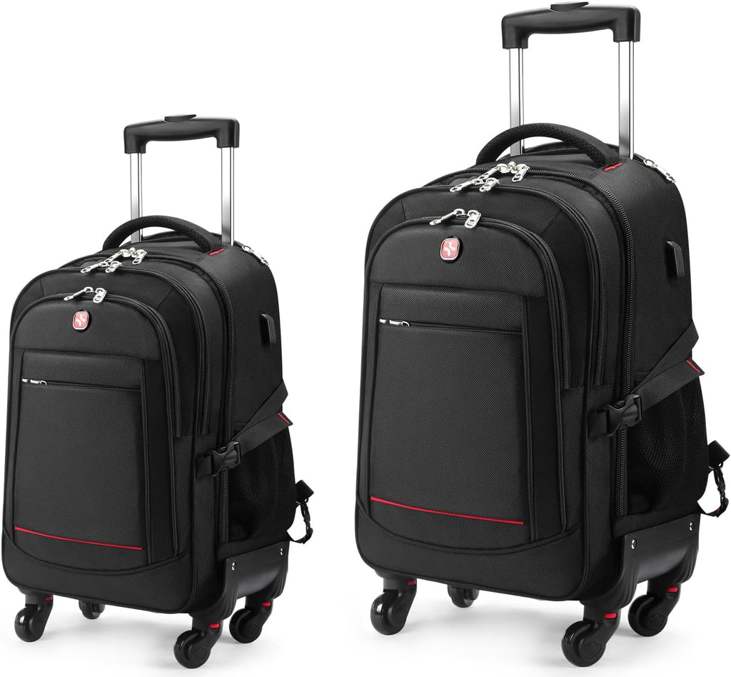 star cloud 18-inch + 24-inch Checked Backpack Combo Set Large Rolling Backpack Travel Commute Bag, Carry on Luggage Trolley Suitcase